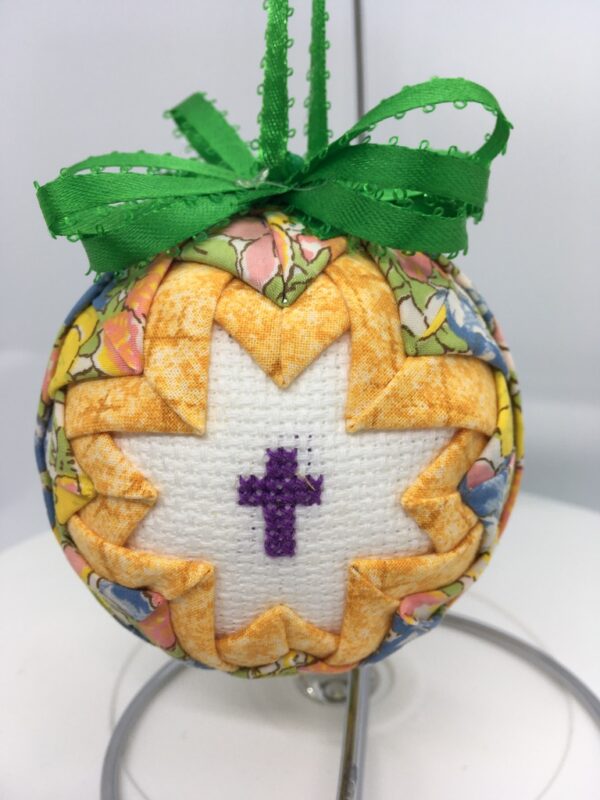 He Is Risen Easter 3" Pastel Print Round Ornament - Image 2