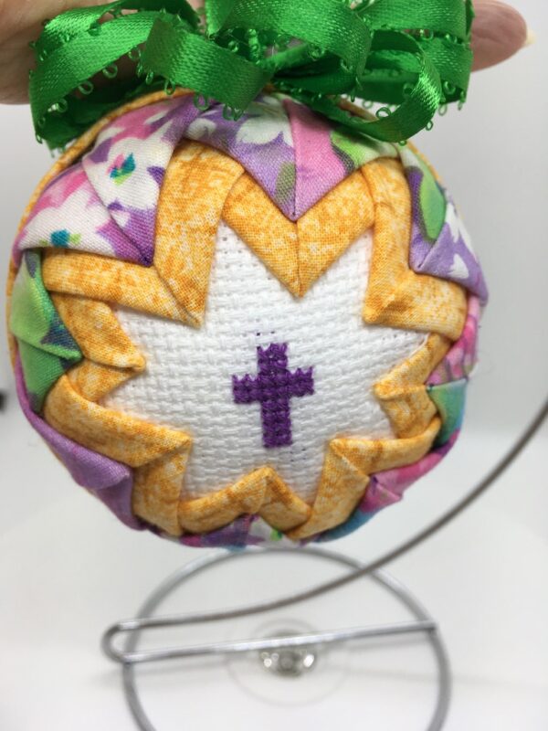 He Is Risen Easter 3" Rose Print Round Ornament - Image 4
