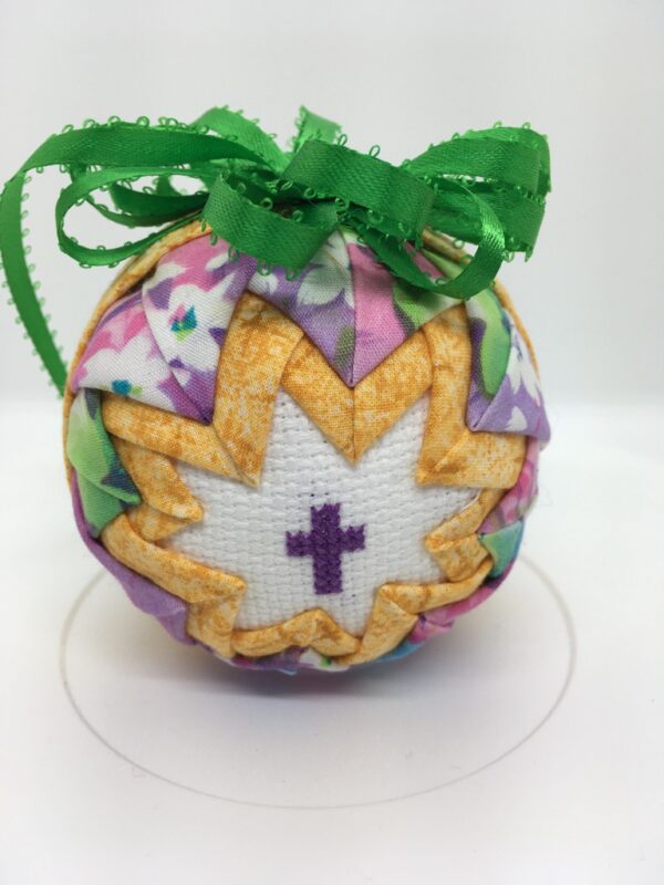He Is Risen Easter 3" Rose Print Round Ornament - Image 2