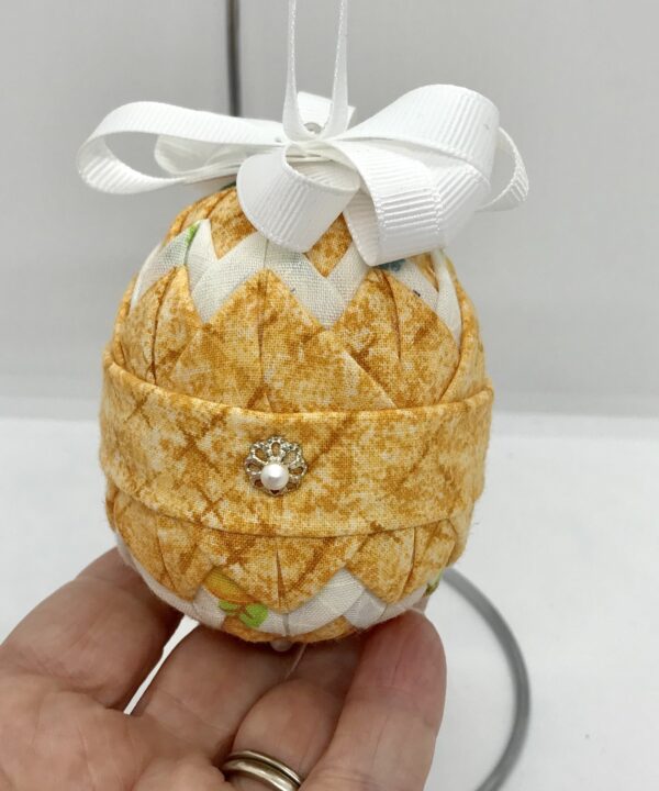 Yellow Print 3" Easter Egg Ornament