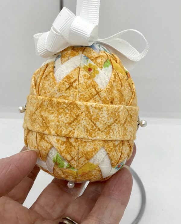 Yellow Print 3" Easter Egg Ornament - Image 2