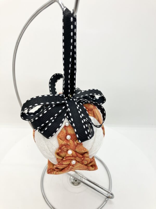 Pumpkin Print Round Fir Tree Ornament - Image 4