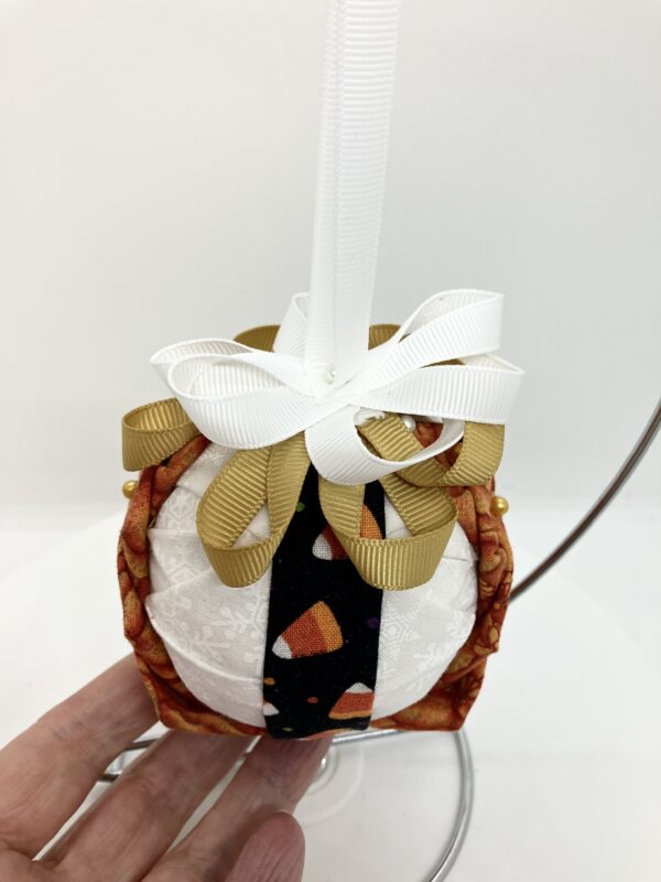 Pumpkin Print 3" Round Tree Ornament - Image 2