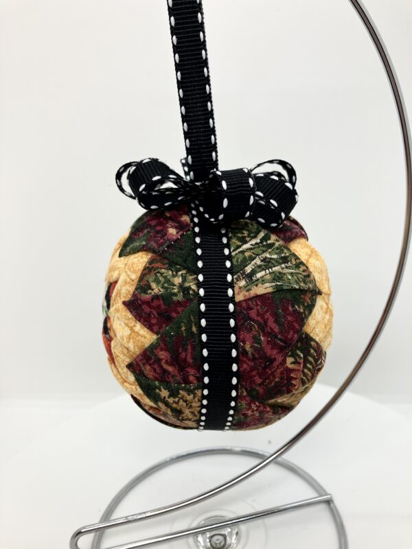 Orange, Brown and Leaves Print Ornament - Image 4