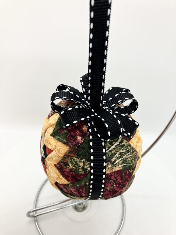 Orange, Brown and Leaves Print Ornament - Image 3