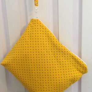 Yellow with Red Hearts Large Project Bag