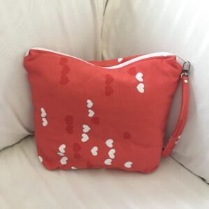 Red and White Hearts Large Project Bag