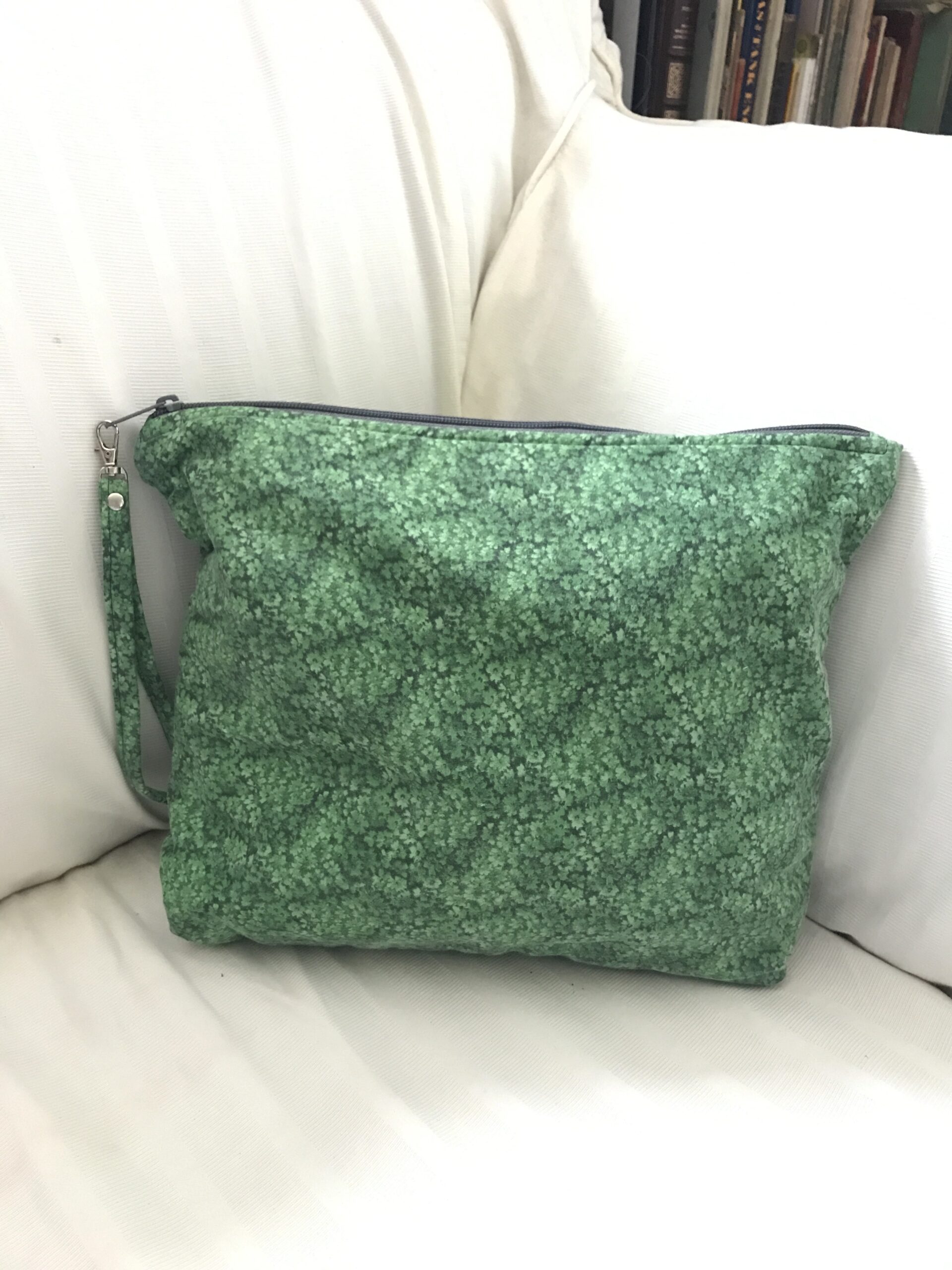Medium Green Calico Large Project Bag