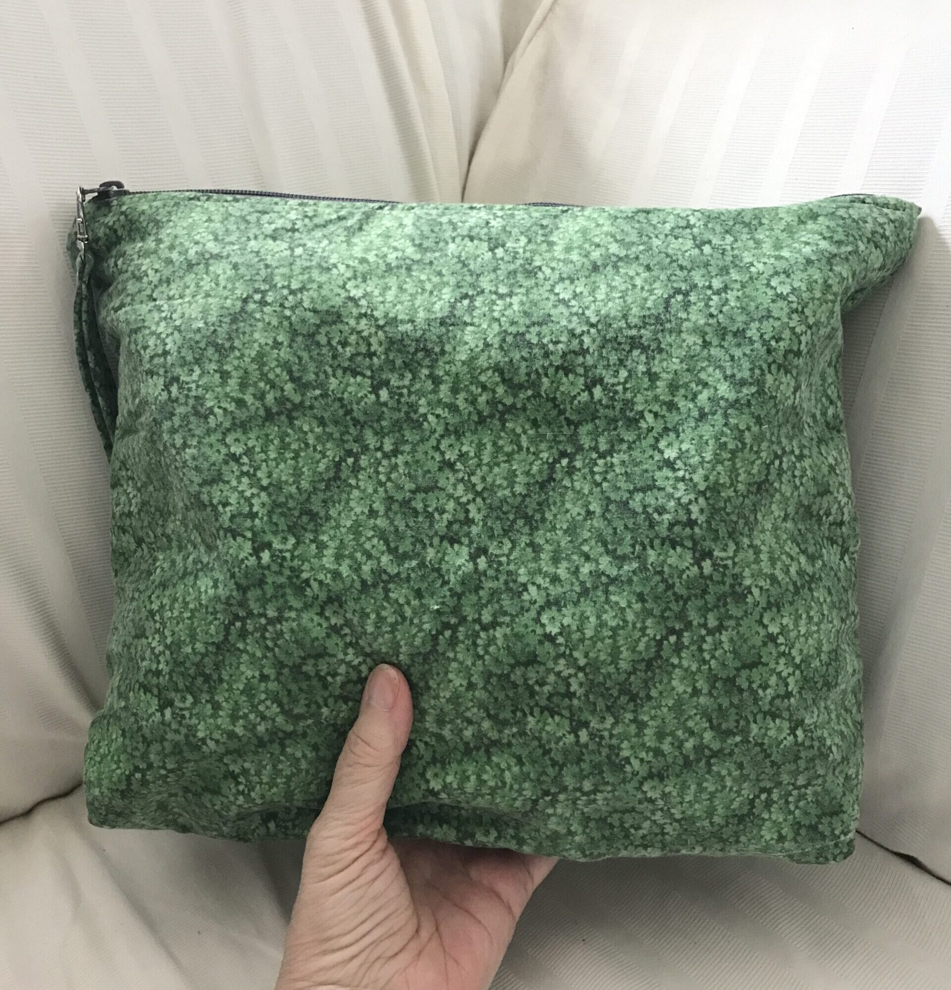 Medium Green Calico Large Project Bag - Image 3