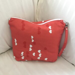 Red & White Hearts Large Project Bag