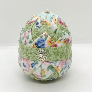 Green and Floral 4" Easter Egg Ornament