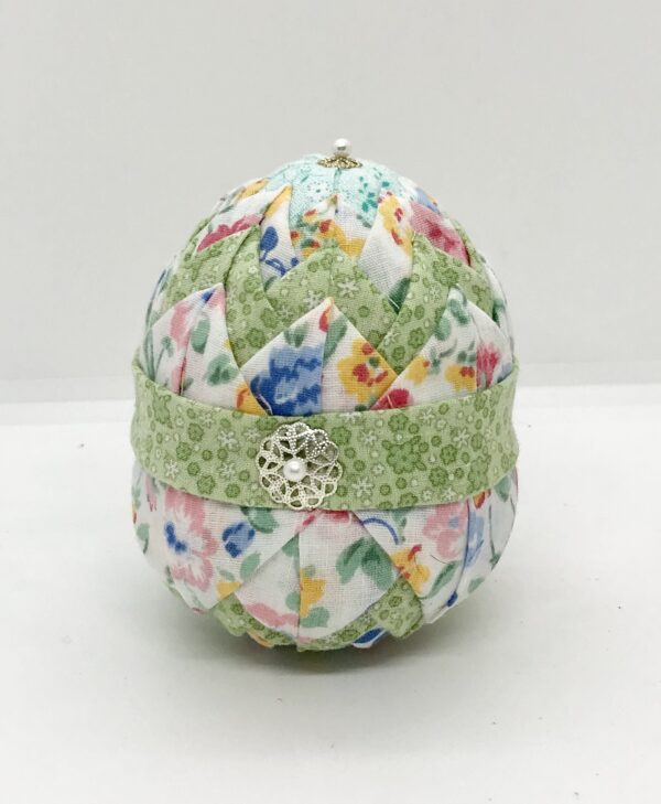 Green and Floral 4" Easter Egg Ornament