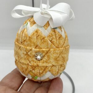 Yellow Print 3" Easter Egg Ornament