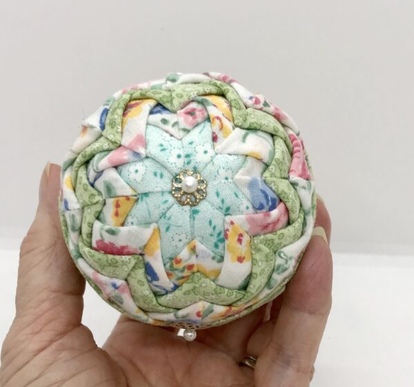 Green and Floral 4" Easter Egg Ornament - Image 2