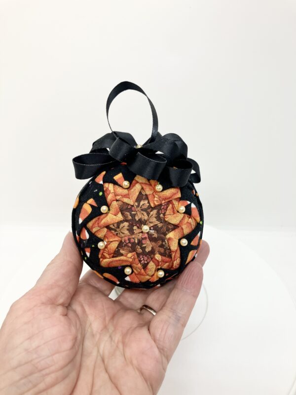 Autumn 3 inch Black & Orange Round Ornament - Image 2