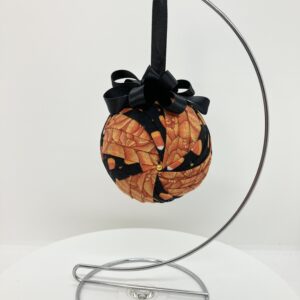 Autumn 3 inch Round Black & Orange print Ornament