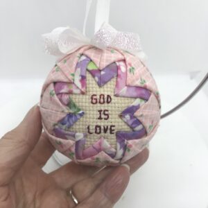 God Is Love Cross Stitch Ornament