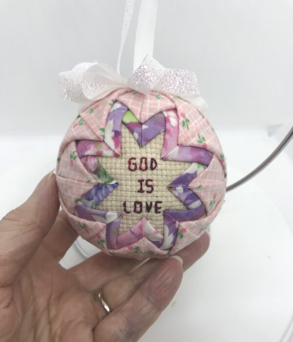 God Is Love Cross Stitch Ornament