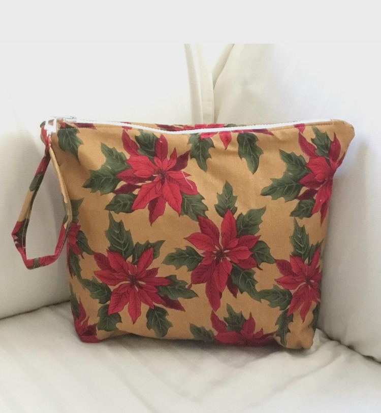 Poinsettia Large Project Bag