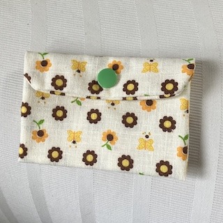 Yellow and Orange Flowers and Butterflies Mini Wallet