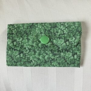 Medium Green Calico Mini Wallet