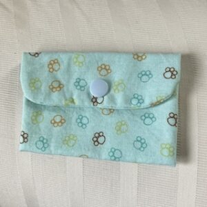 Paw Prints on Aqua Mini Wallet