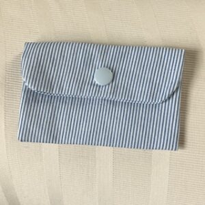 Blue and White Pinstripe Mini Wallet