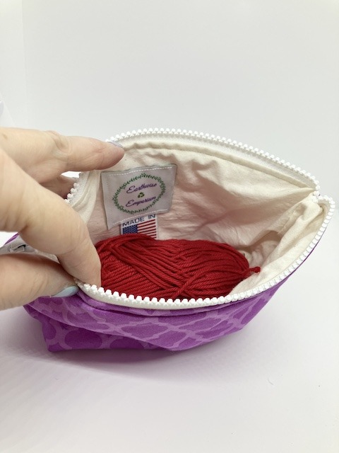 Handsewn Upcycled Fuschia Small Bag - Image 3